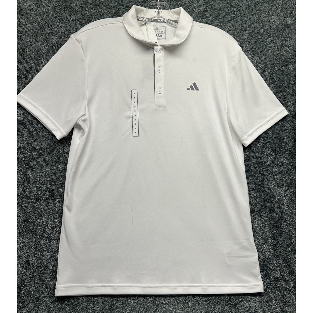 Adidas Mens Size S White Short Sleeve Drive Golf Polo Shirt (T9)